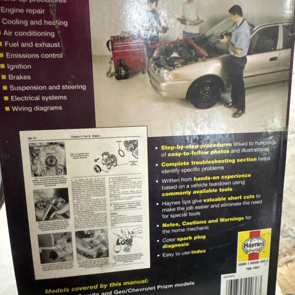 HAYNES Toyota Corolla & Geo Chevrolet Prizm 93-02 Repair Manual 92036