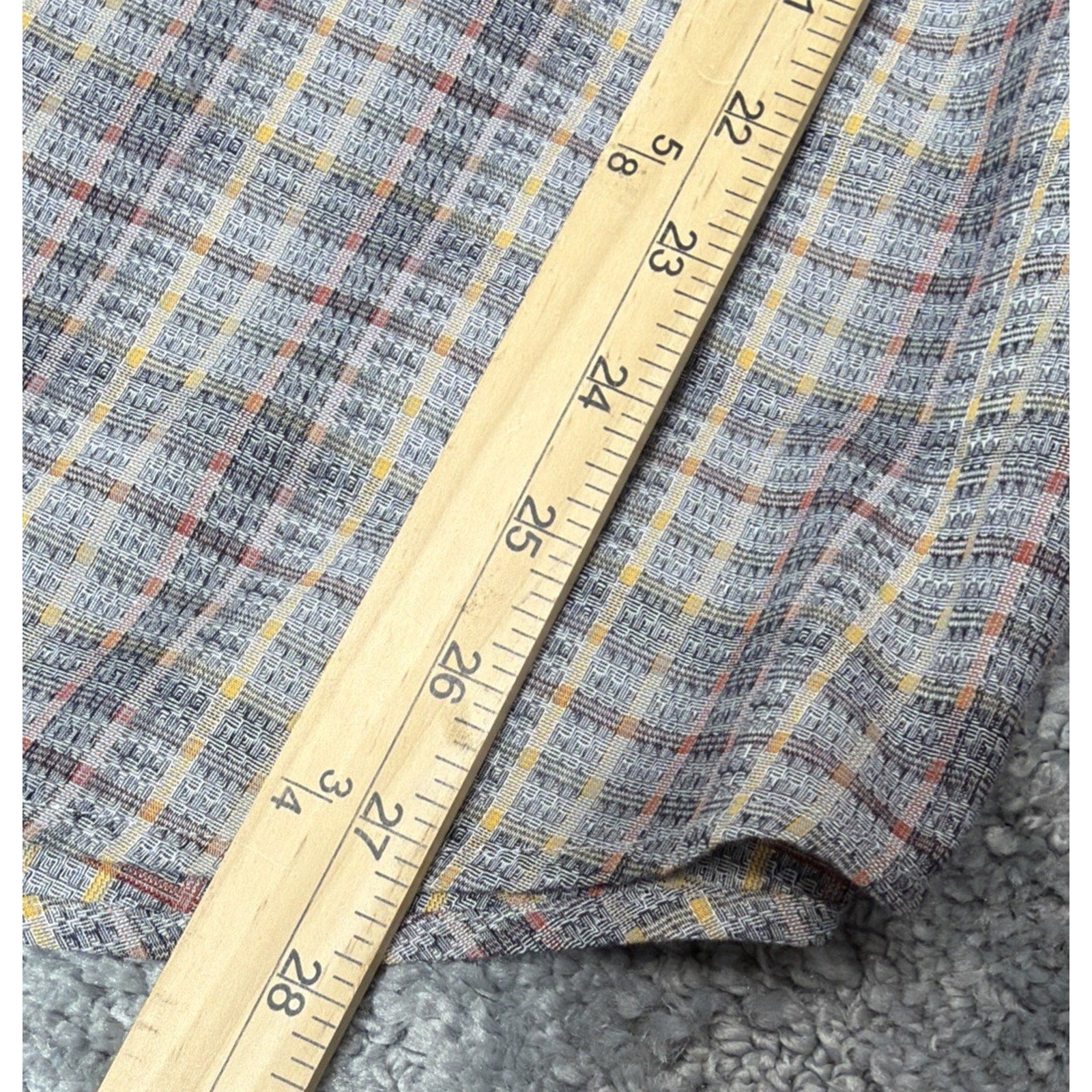 Tasso Elba Vola Checkered Dobby 100% Cotton Long Sleeve Button Down Shirt Size M