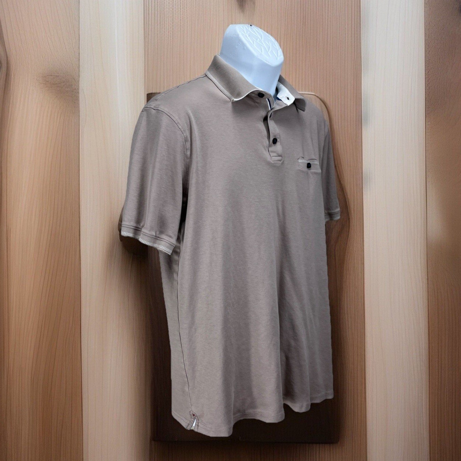 JACHS TriBeCa New York Size XL Shirt Sleeve Men’s Polo-type Shirt Taupe