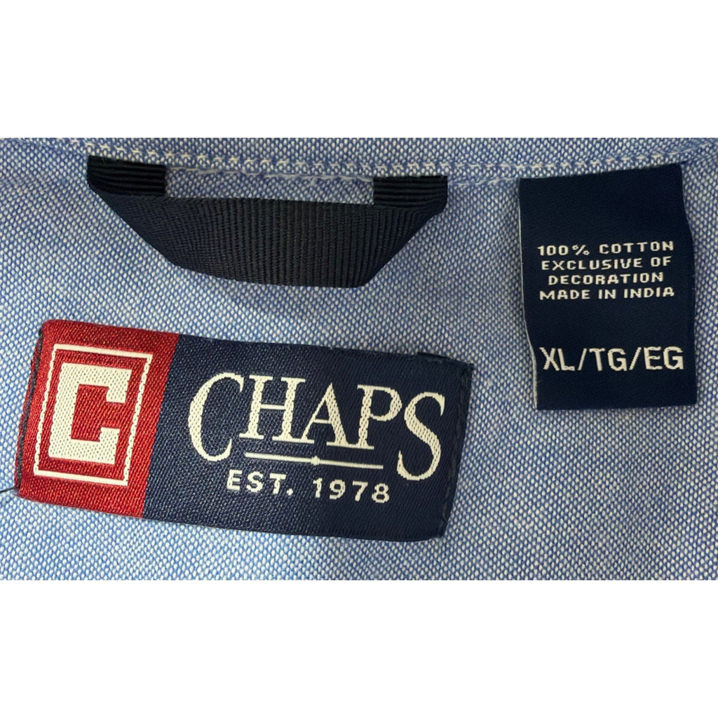 Chaps Blue Button Up Chambray Oxford Men’s XL Long Sleeve NWT