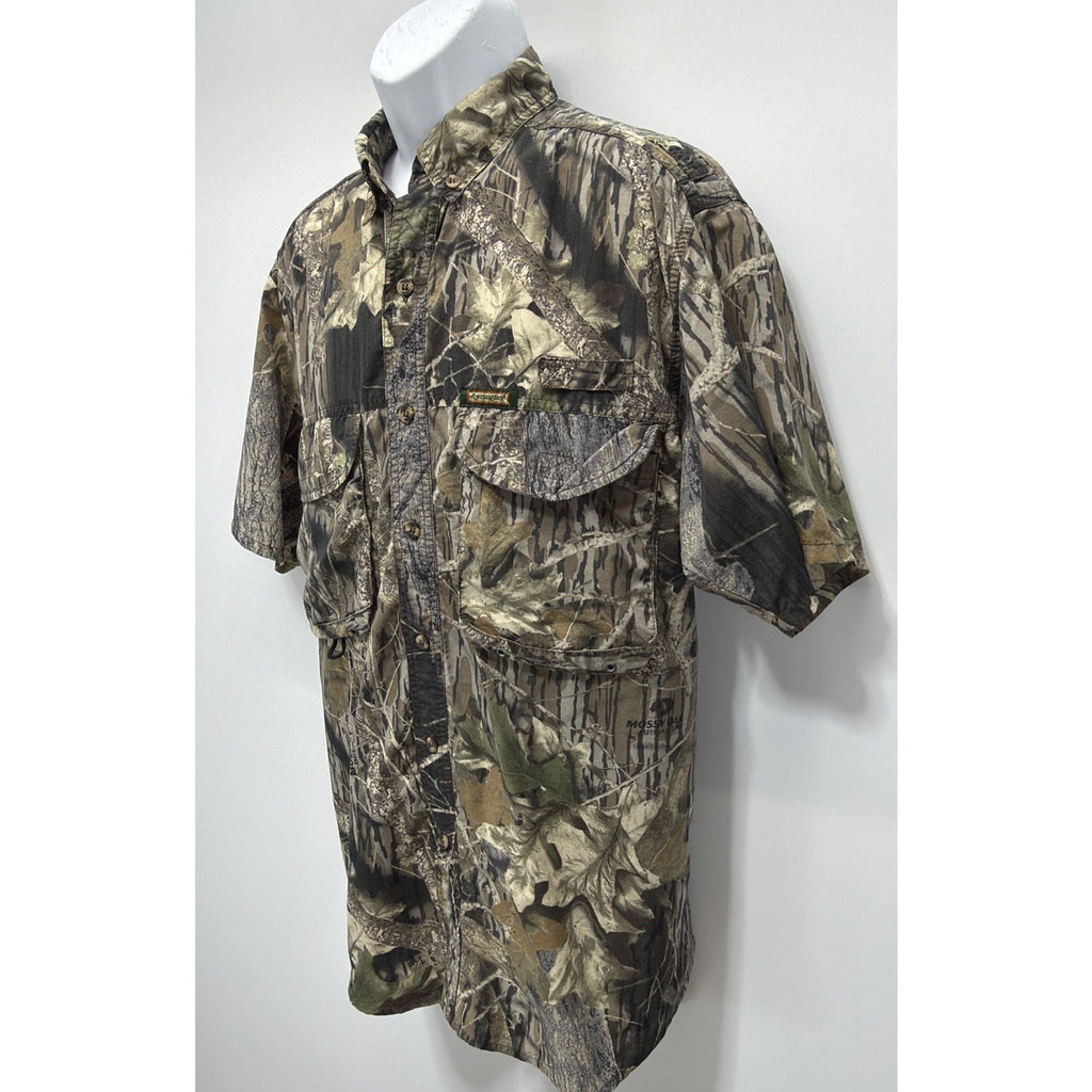 Vintage Remington Shirt Mens L Mossy Oak Break Up Camo Short Sleeve Hunting