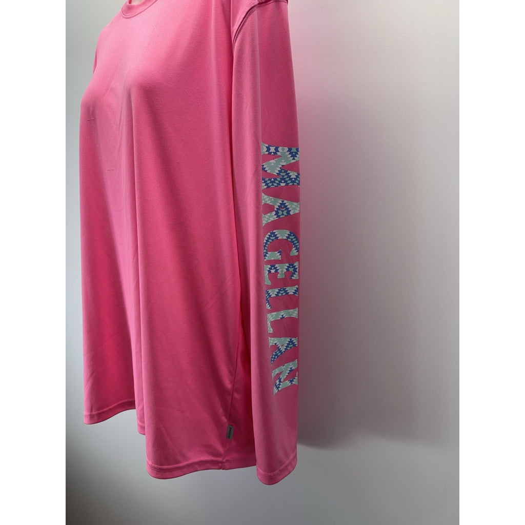 Magellan Pink Fish Gear Womens Boyfriend Fit Long Sleeve Wicking Size X-Large