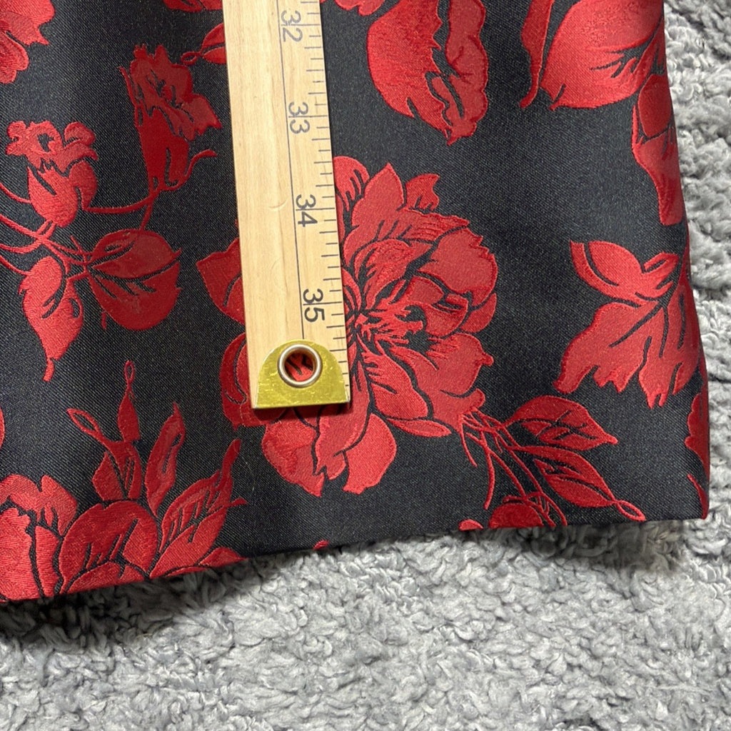 NWT Talbots Back Bow Floral Jacquard A-Line Dress Size 14P Red Black Msrp 179$
