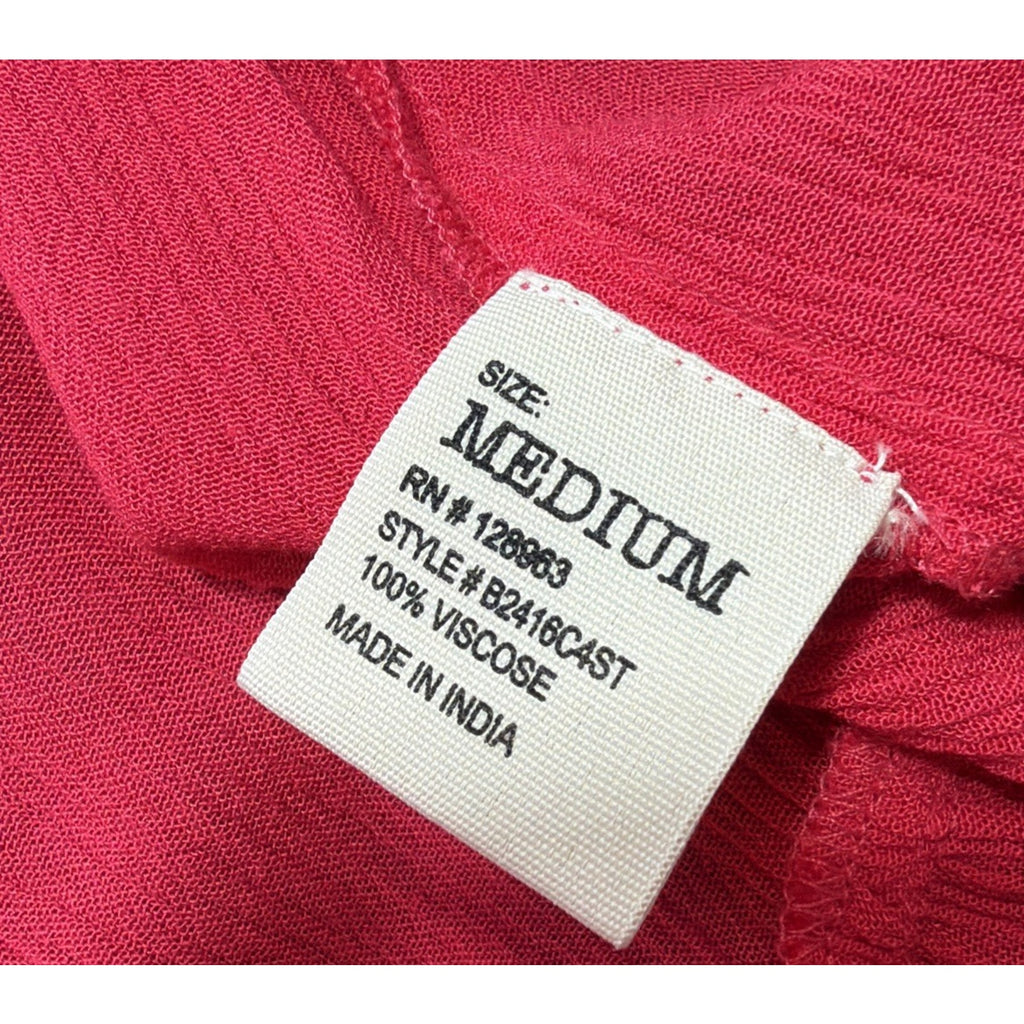 Rock & Indigo Womens Blouse Sz Meduim Red Ruffle Long Sleeve peasant NWT