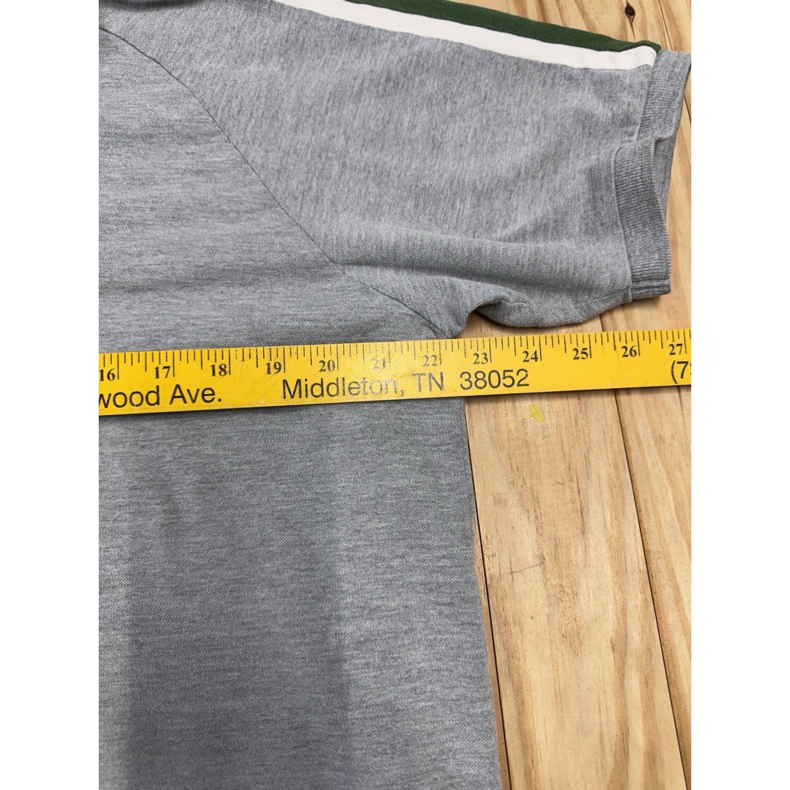 Abercrombie & Fitch Polo Mens XL Muscle Fit Logo Moose Gray With Green White