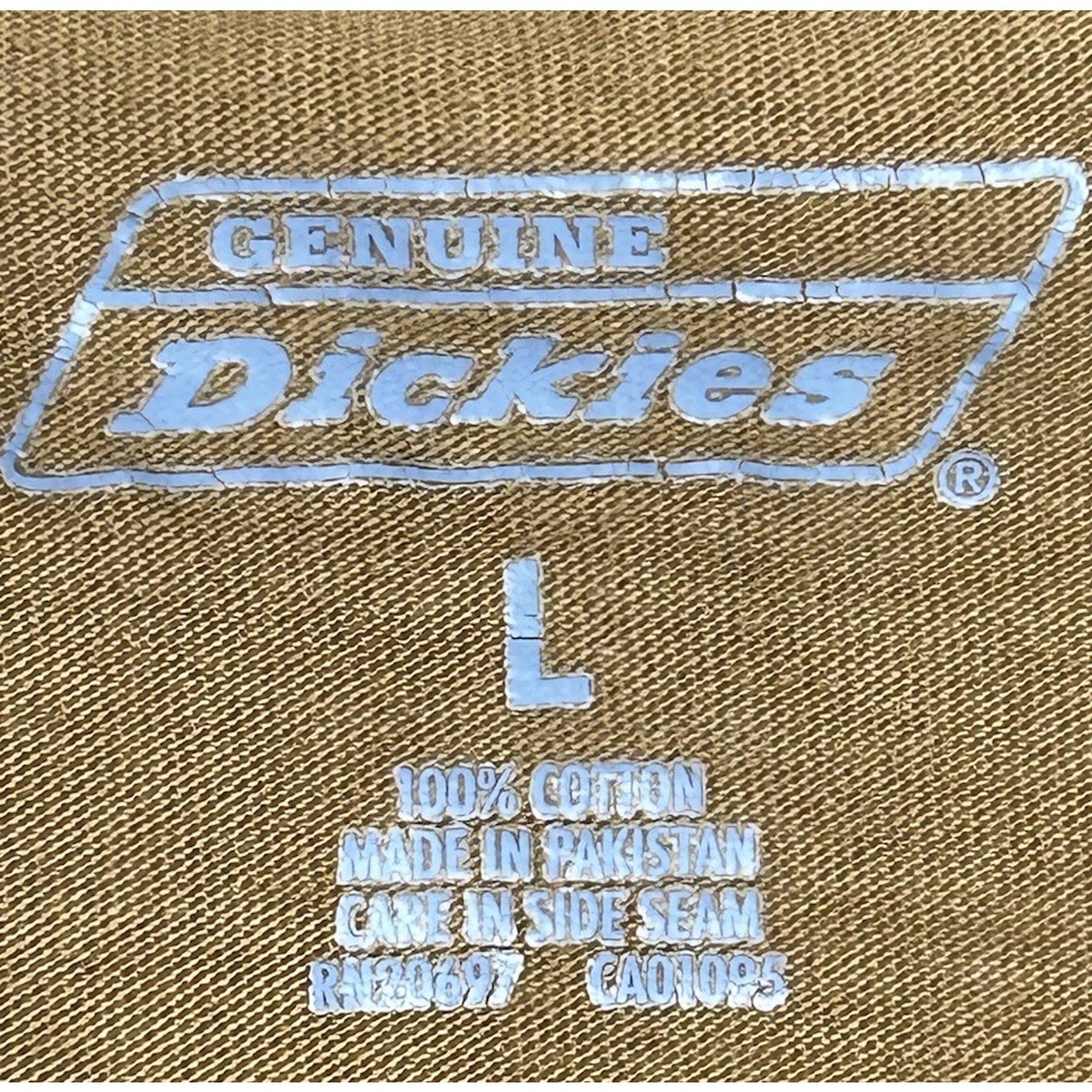 Dickies Mens Large Brown Short Sleeve T-shirt.