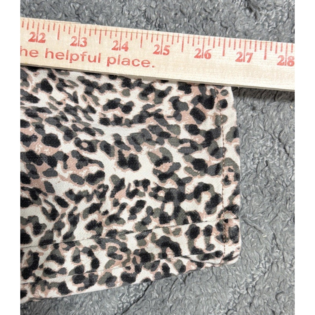7 For All Mankind Jeans High Rise Ankle Skinny Leopard Print Women 14 Stretch