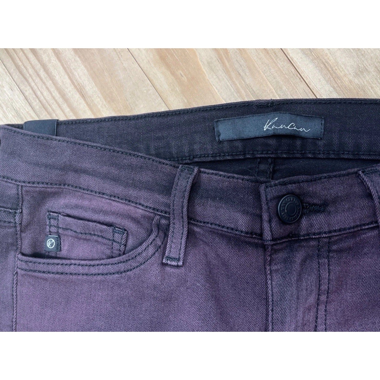 KanCan Women's 27 Skinny Jeans Burgundy Stretch Denim Jegging