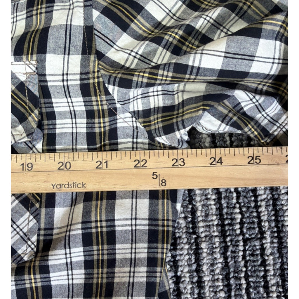 LRG Lifted Research Group Mens XL Plaid Pearl Snap Shirt Y2K Inside Pocket