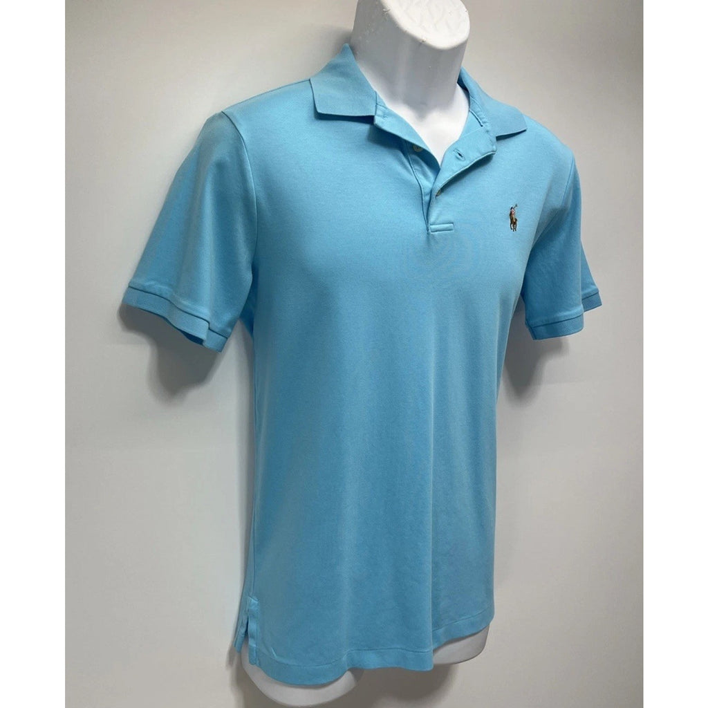 Polo Ralph Lauren Classic Soft Touch Polo Shirt Flesh Pony Size Small Blue