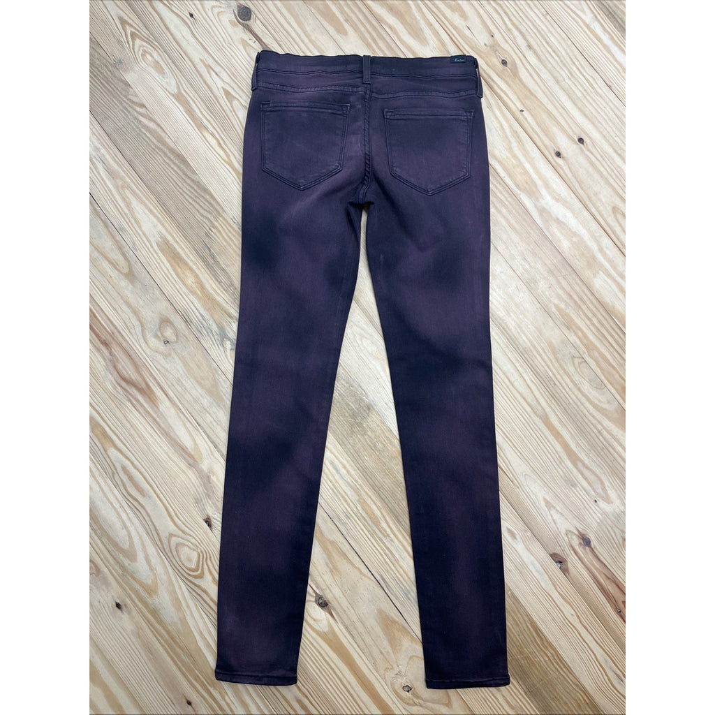 KanCan Women's 27 Skinny Jeans Burgundy Stretch Denim Jegging