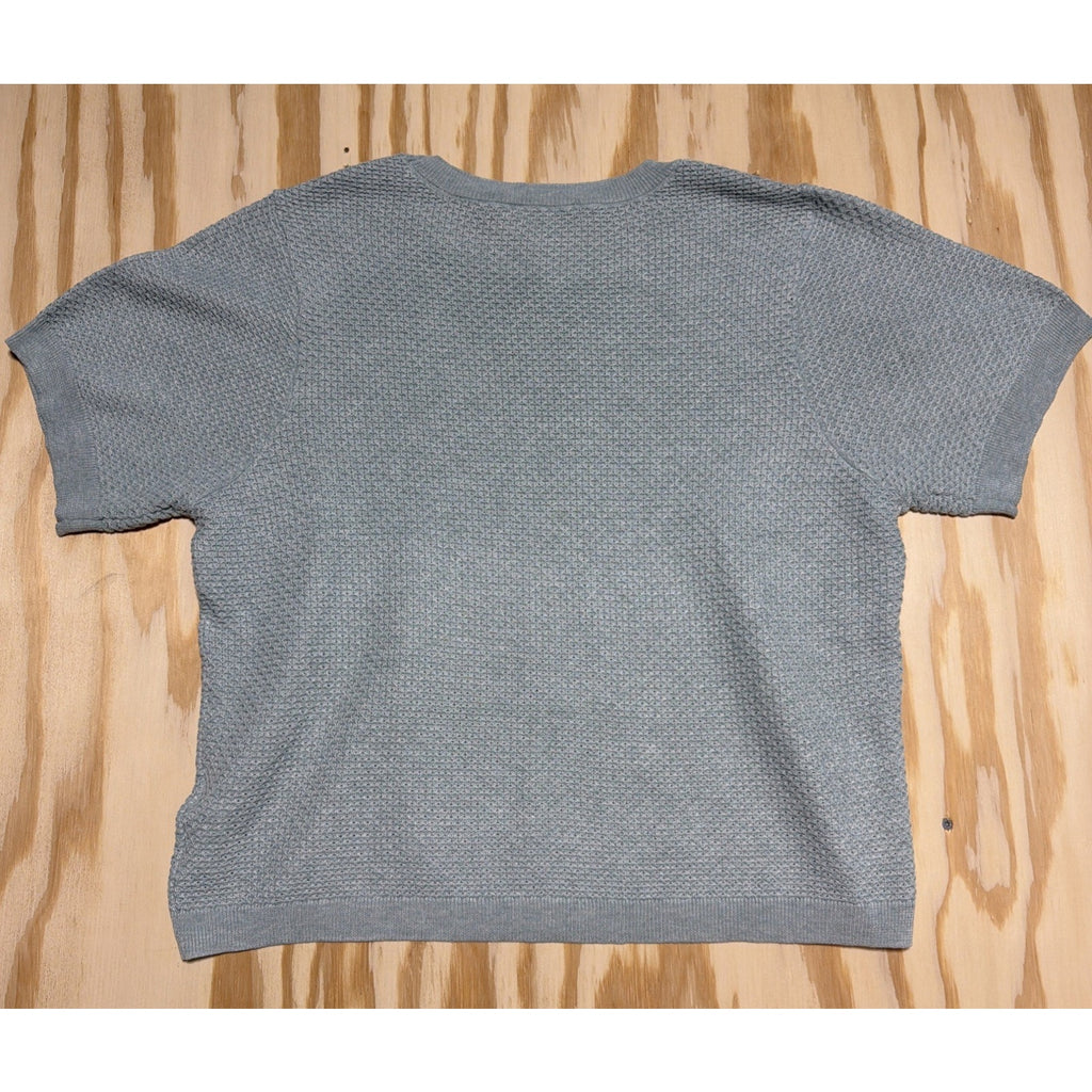 Nine West Women's Spring Sweater Short Sleeve, Teal Green, Waffle Weave XXL New