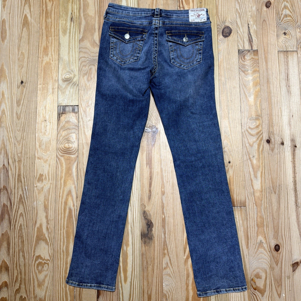 True Religion Jeans women size 31x33 Billie Mid Rise Straight Flap Pocket