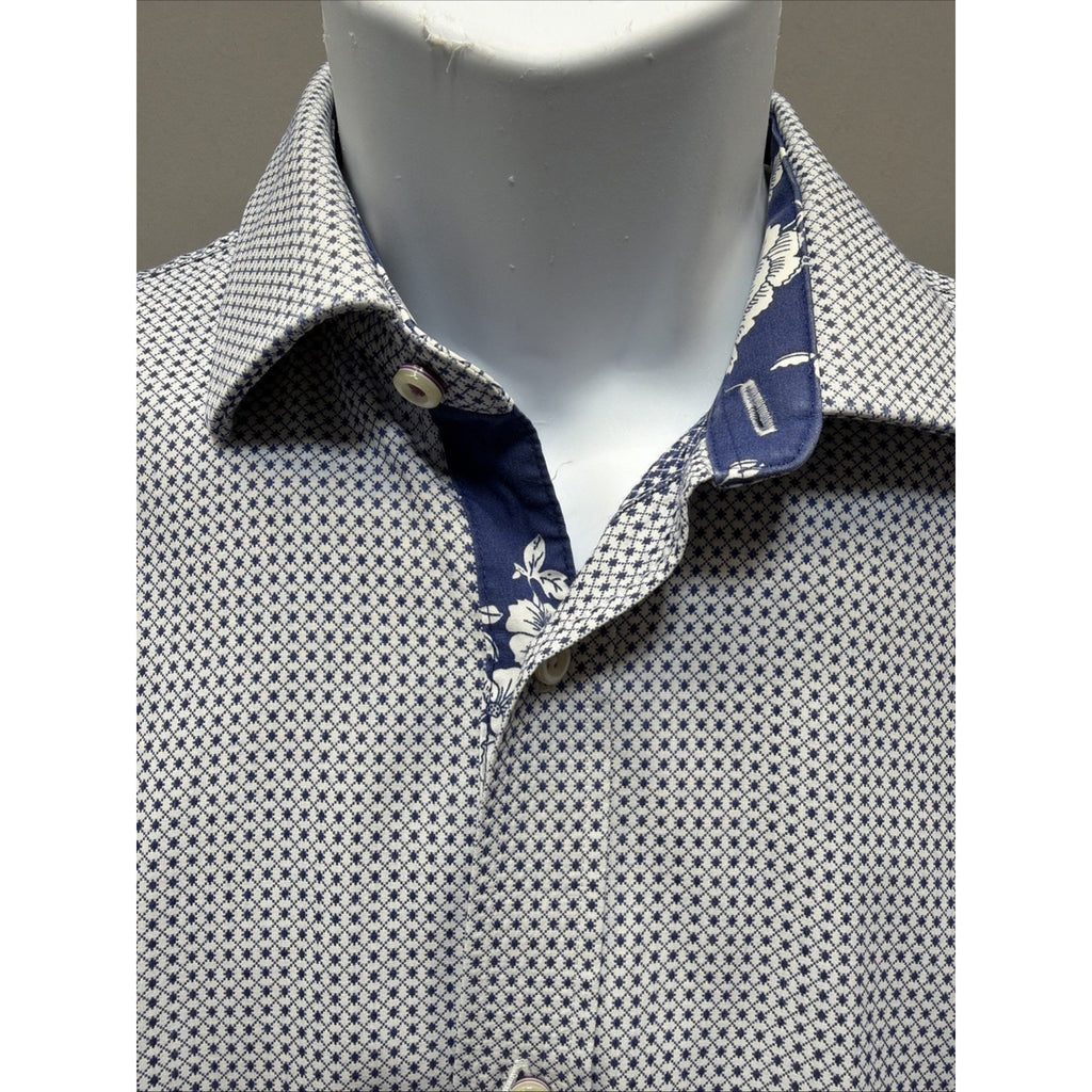 Ted Baker Endurance Shirt Mens 15 32/33 Button Down Long Sleeve Blue Plaid