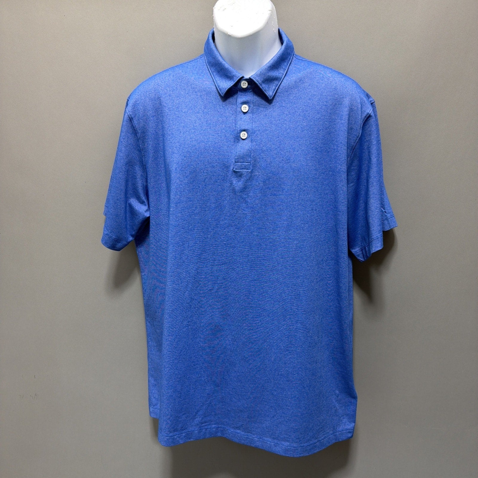 Hawker Rye Men's Heathered Blue Performance Polo Short Sleeve Mens Size XL