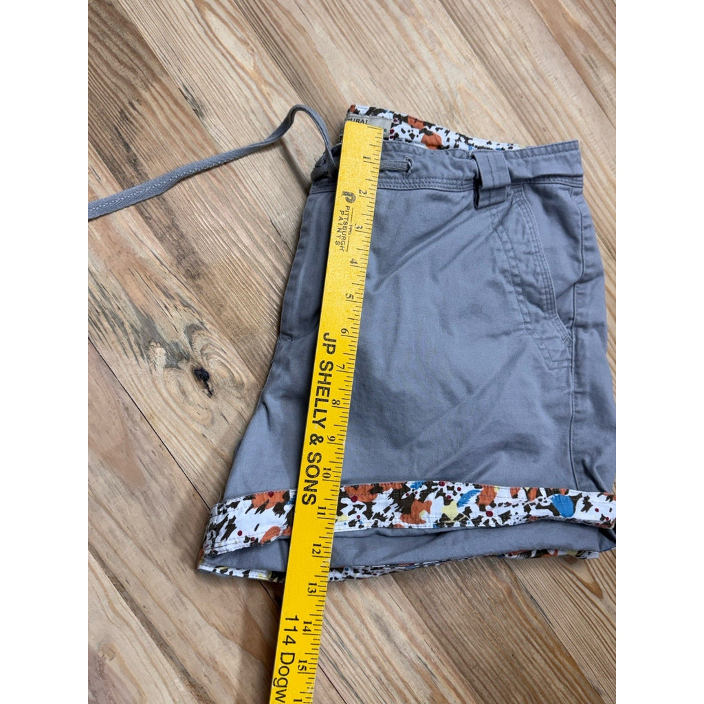 Natural Reflections Shorts Womens size 12 Gray Chino with Drawstring