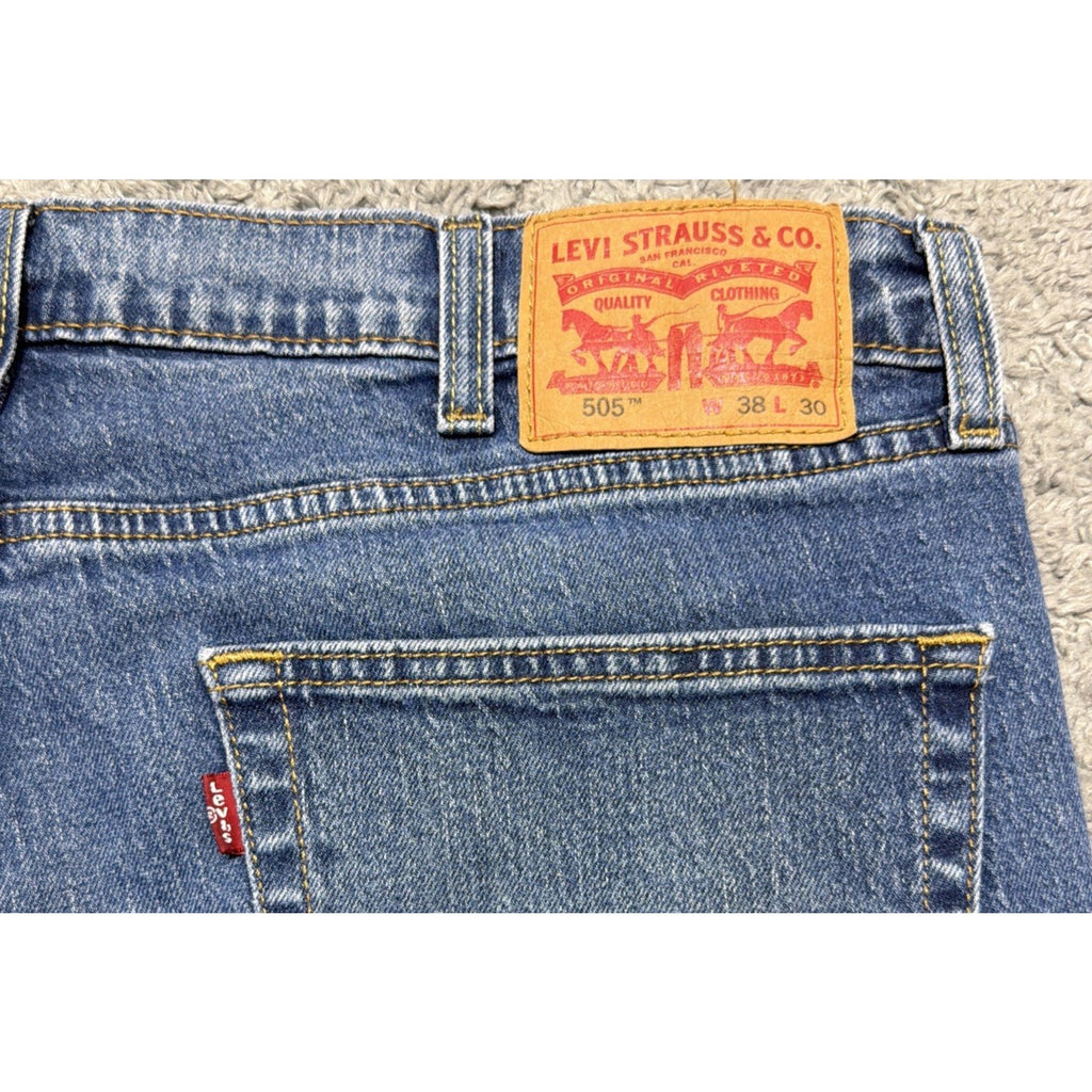 Levis Jeans Mens 38x30 Blue 505 Straight American Workwear Medium Denim