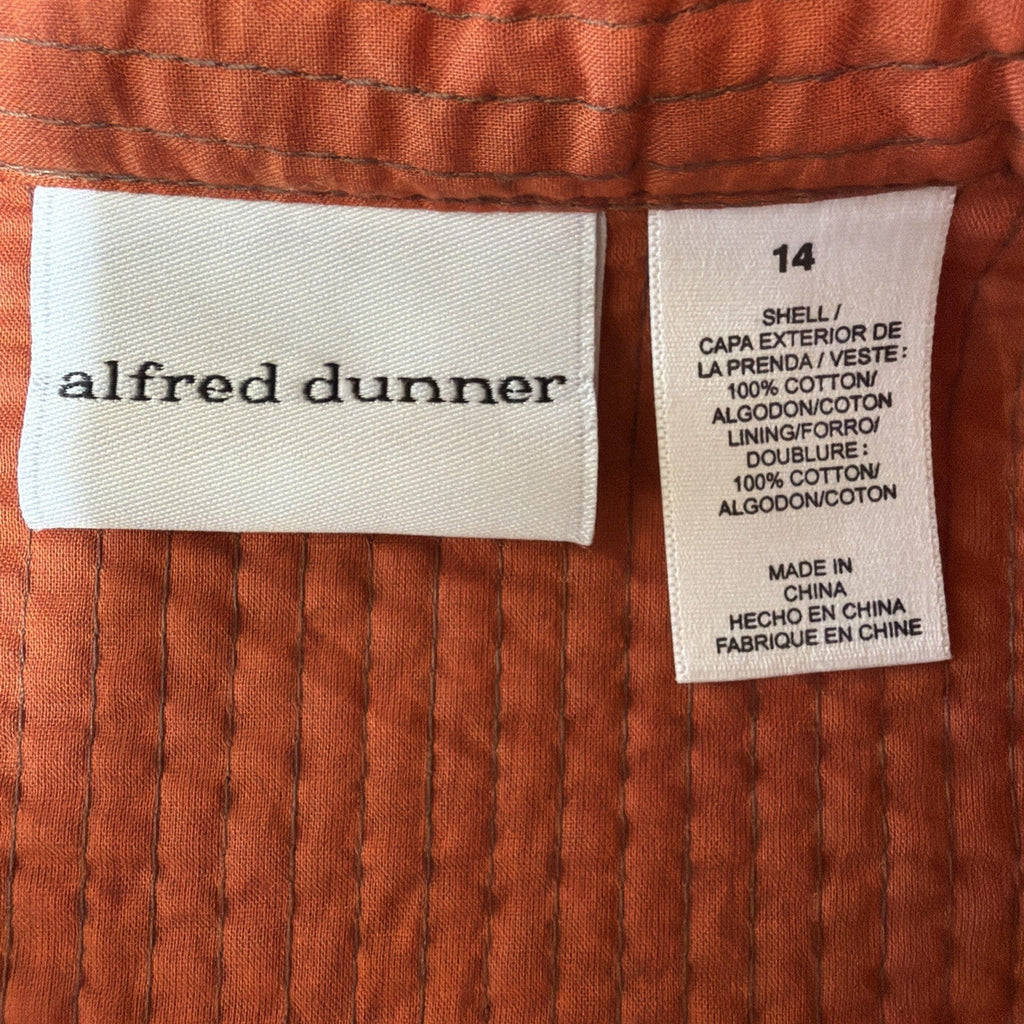 Vintage 90s Alfred Dunner Lightweight Boho Patchwork Quilted Cotton Jacket Sz 14