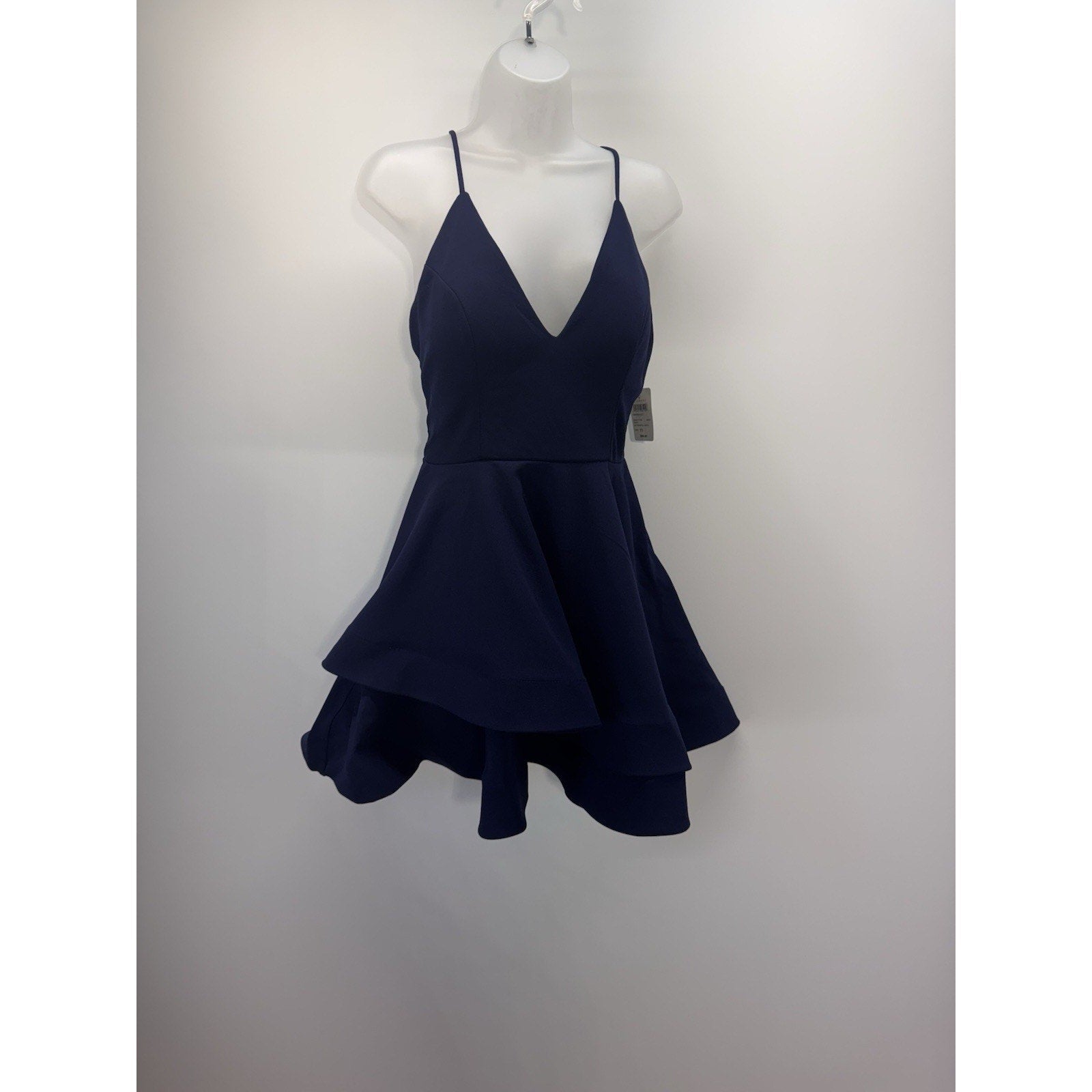 Windsor Isabella Lace-Up Back Skater Dress Navy Blue Junior’s Size 11 NWT