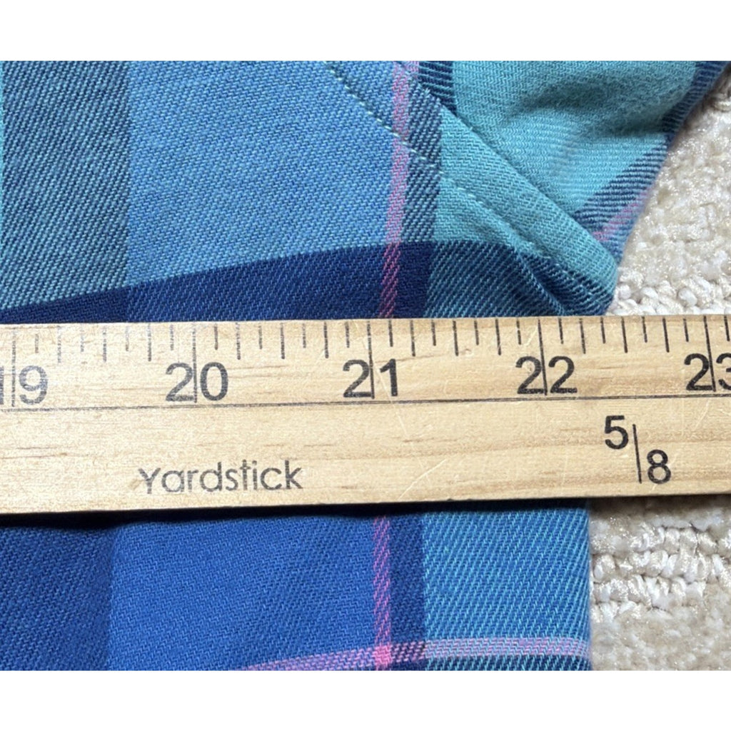 Chubbies Mens XL Blue Teal Plaid Button Down Long Sleeve Shirt Cotton Casual EUC