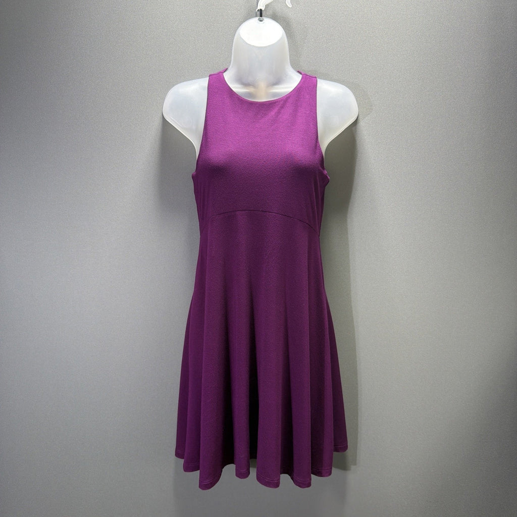 ATHLETA WOMEN'S VELVET PLUM SLEEVELESS SANTORINI THERA DRESS PETITES Sz XSP
