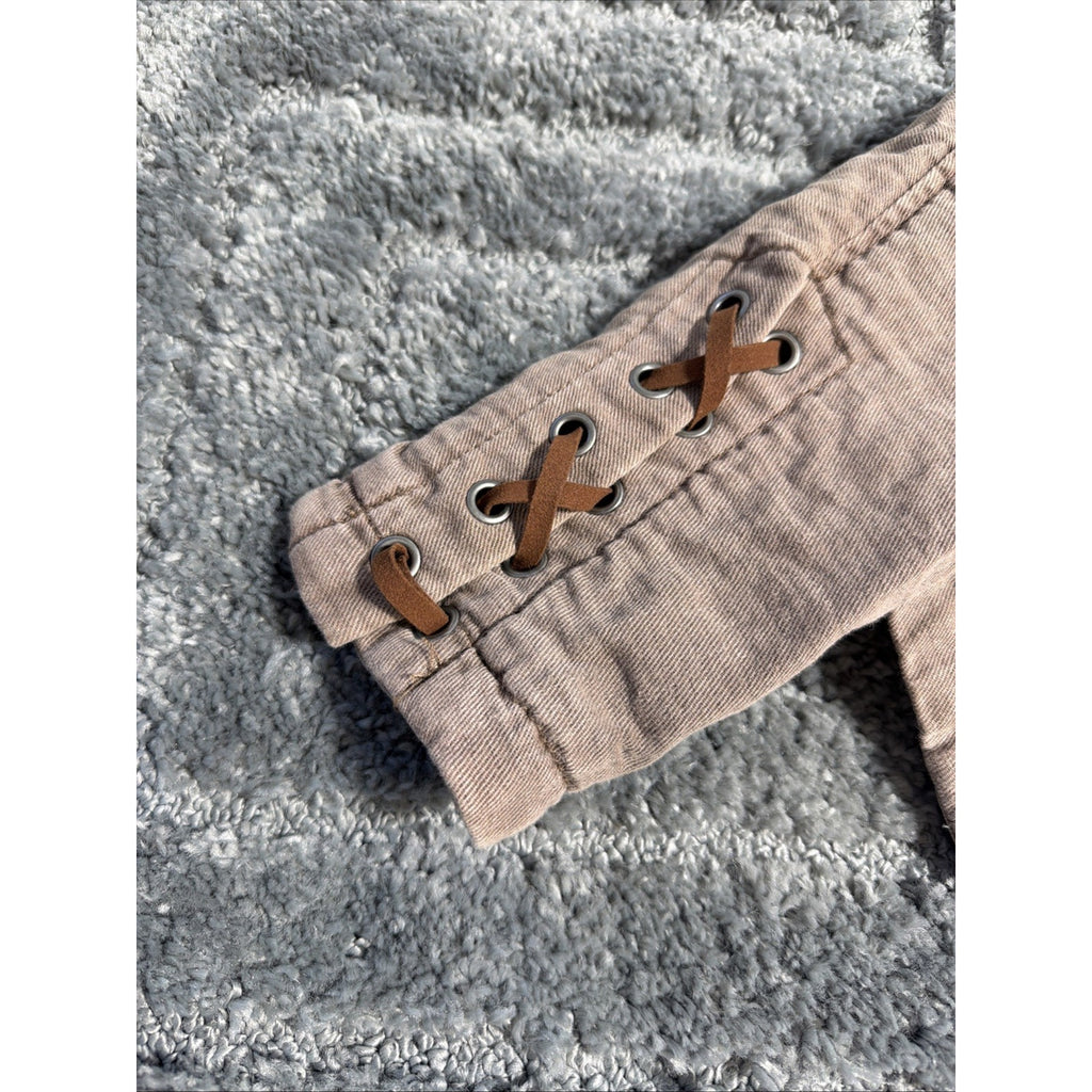 Free People Military Jagger Blazer Lace Design Sleeves Size Medium