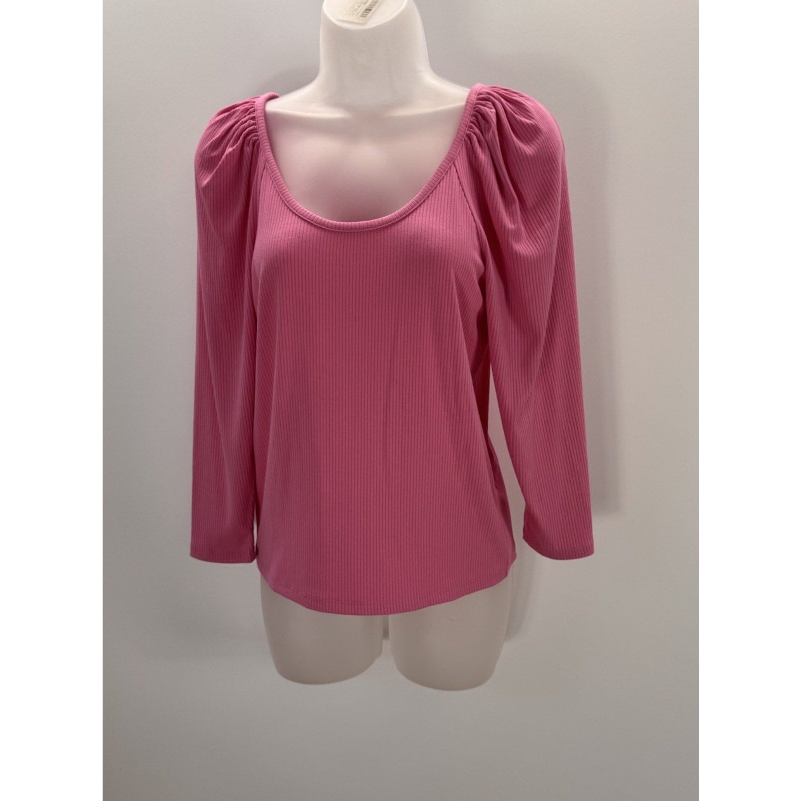 Ann Taylor Women’s Top Small Pink Long Sleeve Ruffled Shoulder