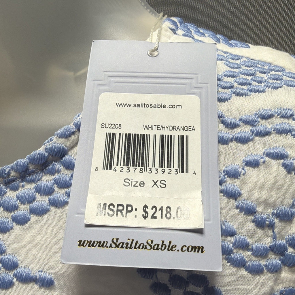 NWT STS Sail to Sable White Hydrangea Embroidered Shift Dress XS $218