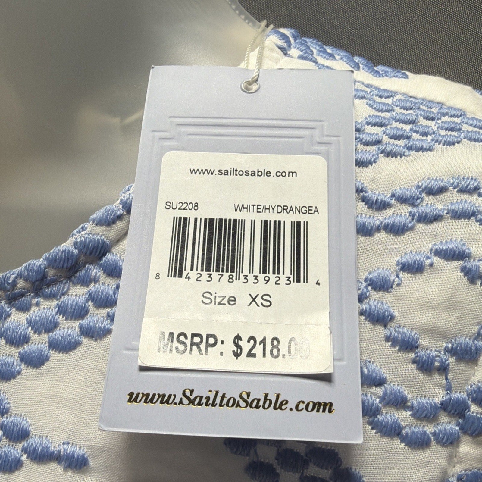 NWT STS Sail to Sable White Hydrangea Embroidered Shift Dress XS $218