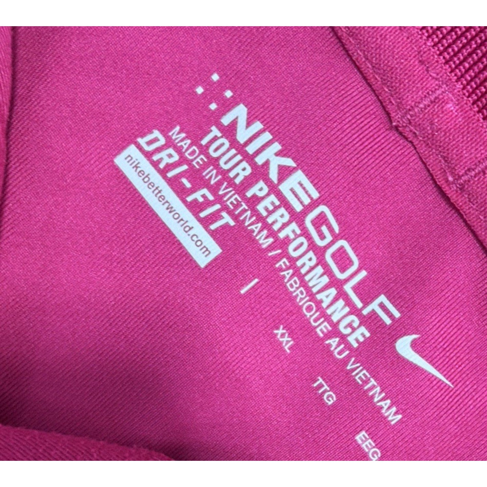 Nike Tour Performance Polo Golf Shirt Men XXL Pink Short Sleeve Pullover