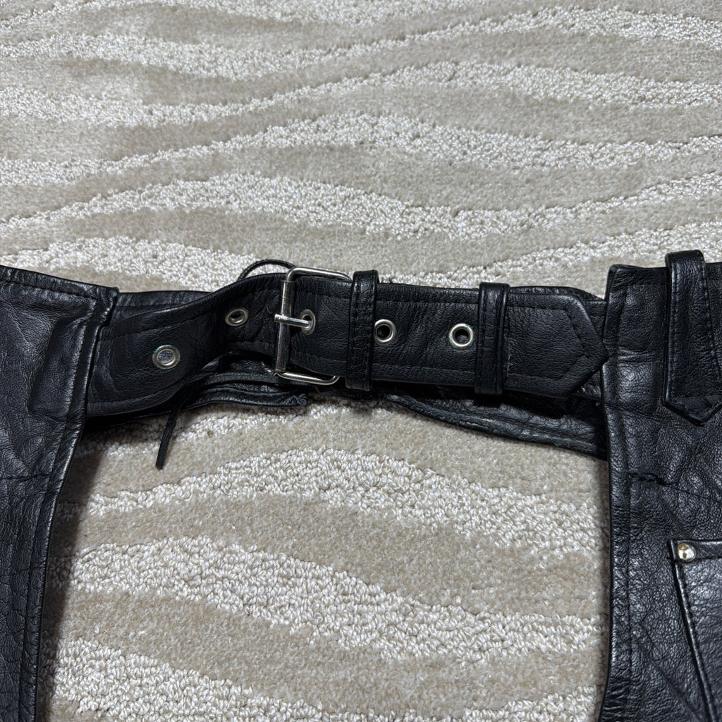 Hot Leathers Unisex S Chaps Adjustable Waist Cowboy Motorcycle Biker Black