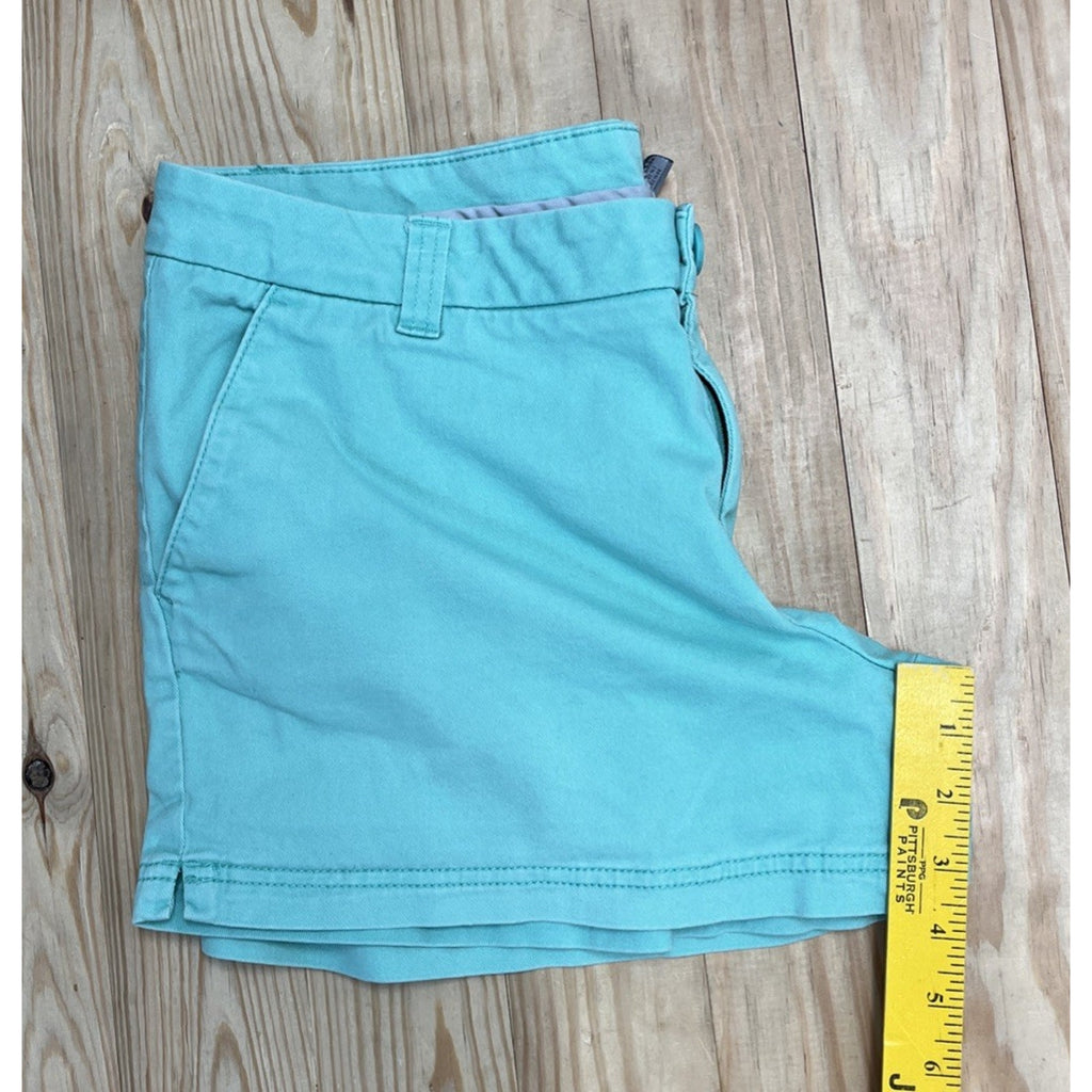 BCG Shorts Women 10 Blue Mid Rise Chino Cotton Pockets Flat Front Casual Solid
