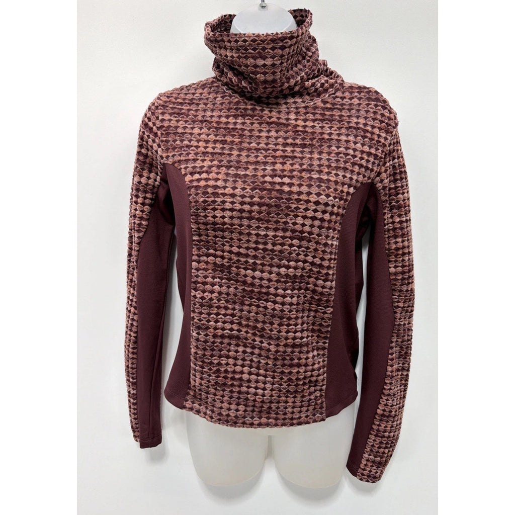 Nike Pro Hyperwarm Top Long Sleeve Quilted Training Roll Neck Pullover Red S