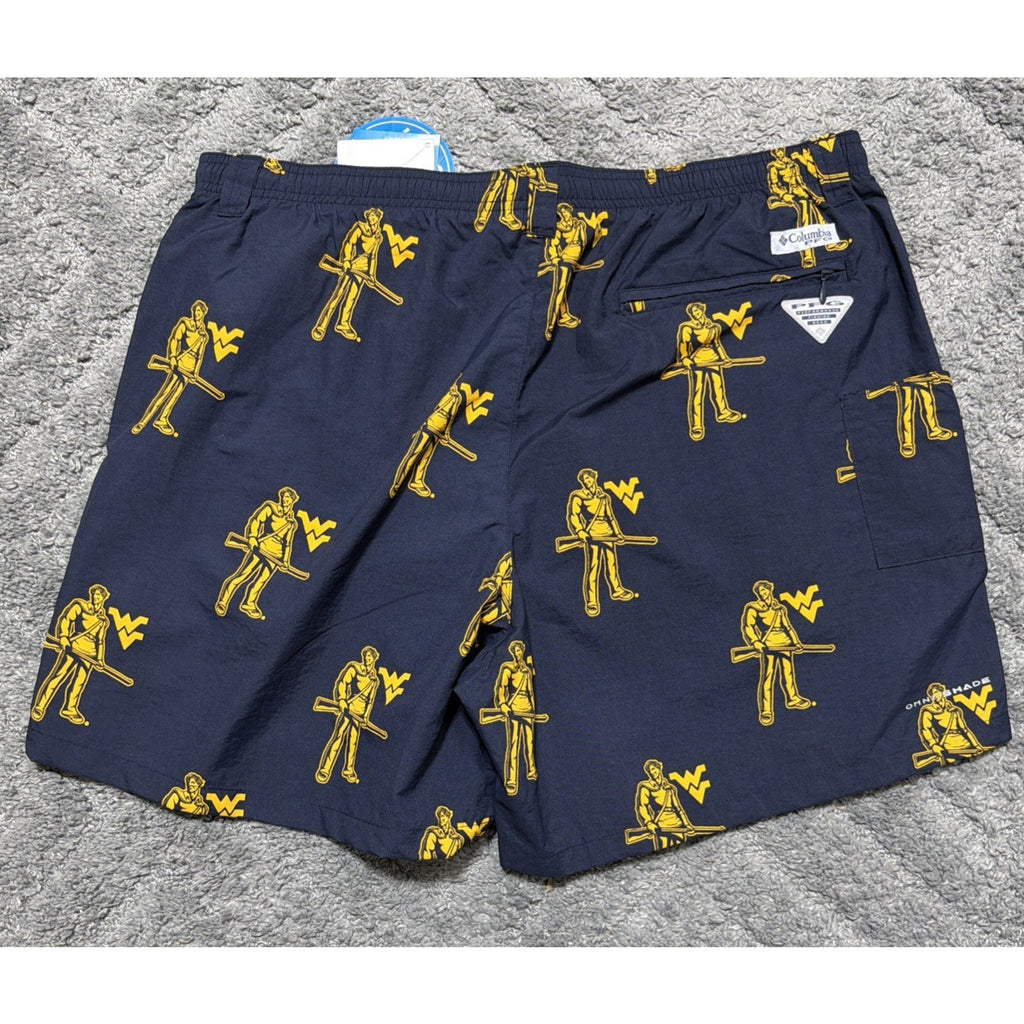 WVU West Virginia Moutaineers Columbia PFG Backcast II Mens Small NCAA Blue New