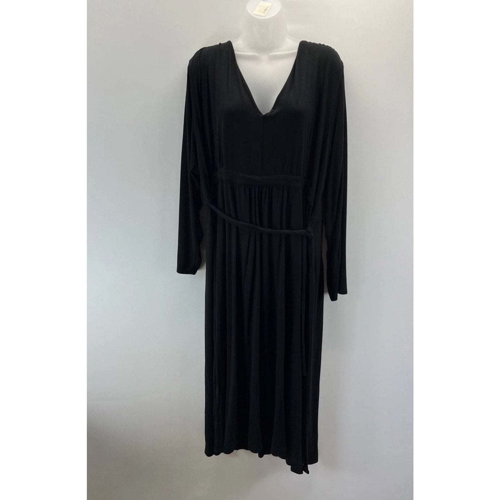 24seven Comfort Apparel Womens Surplice Long Casual Maxi Dress 3X