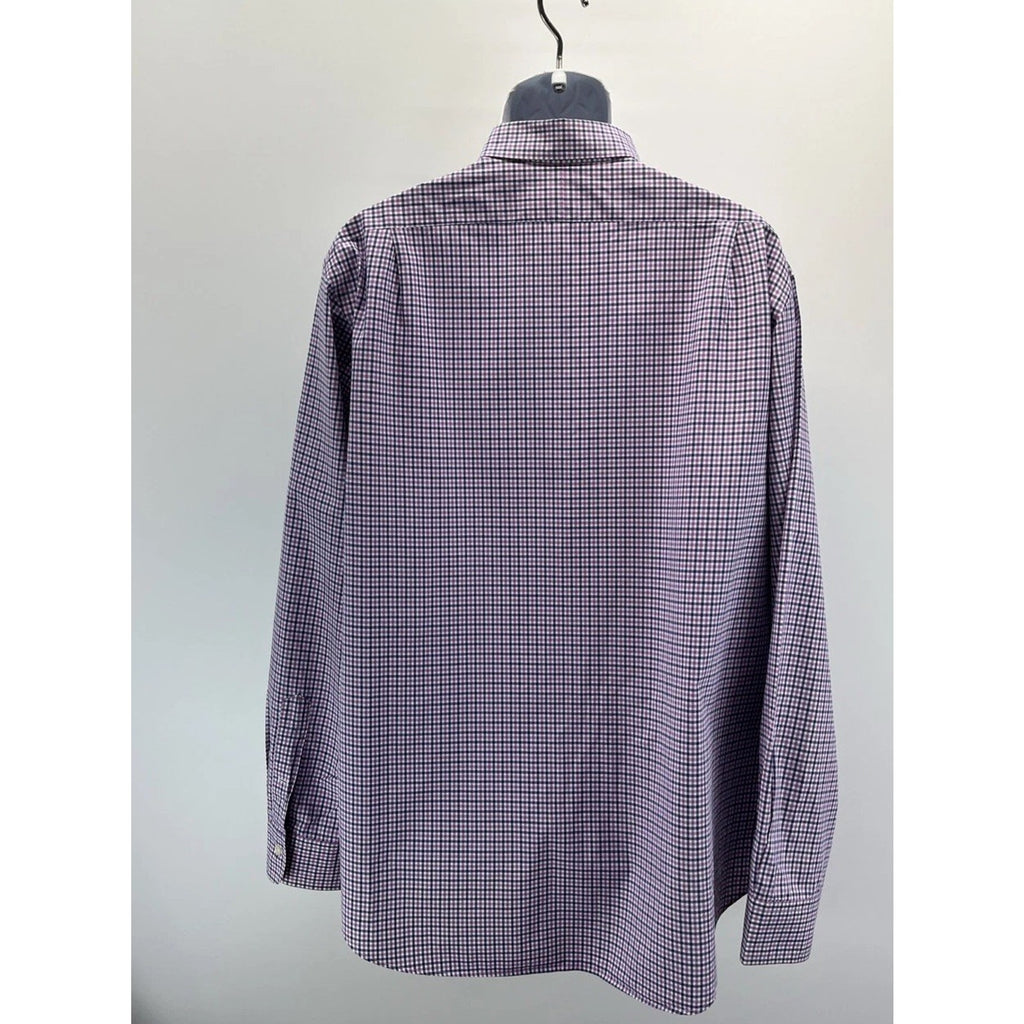 Polo Ralph Lauren Shirt Mens XXL Purple Gingham Check Long Sleeve Pony Button Up