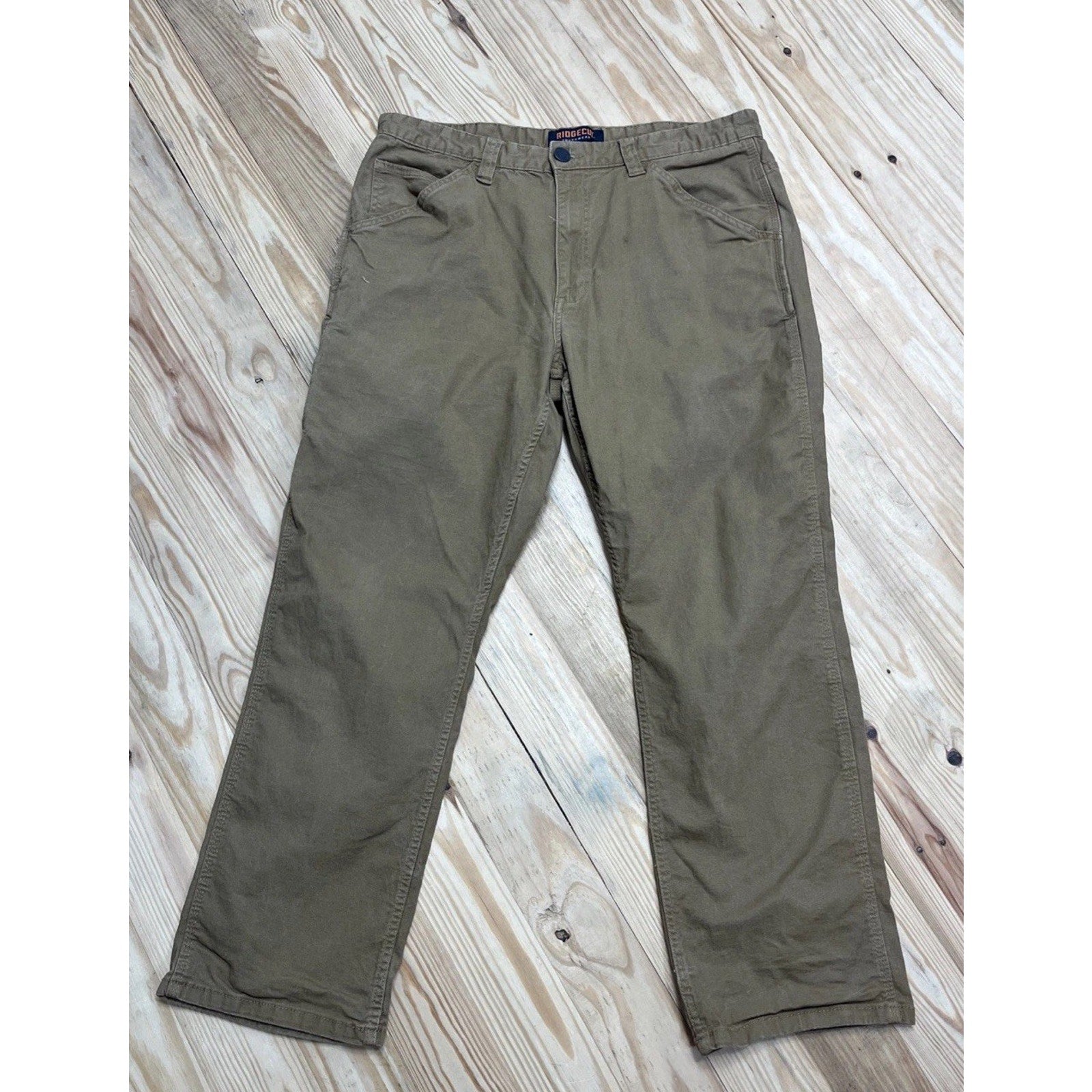 Ridgecut Toughwear Tan Brown Canvas Work Pants Casual Men's size 36x30