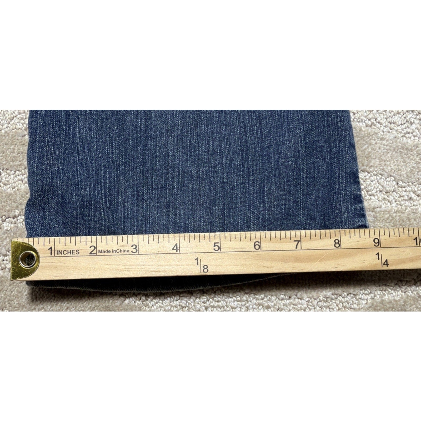Baccini Womens Mid Rise Straight Leg Embroidered Blue Denim Jeans 5 POCKE Sze 10