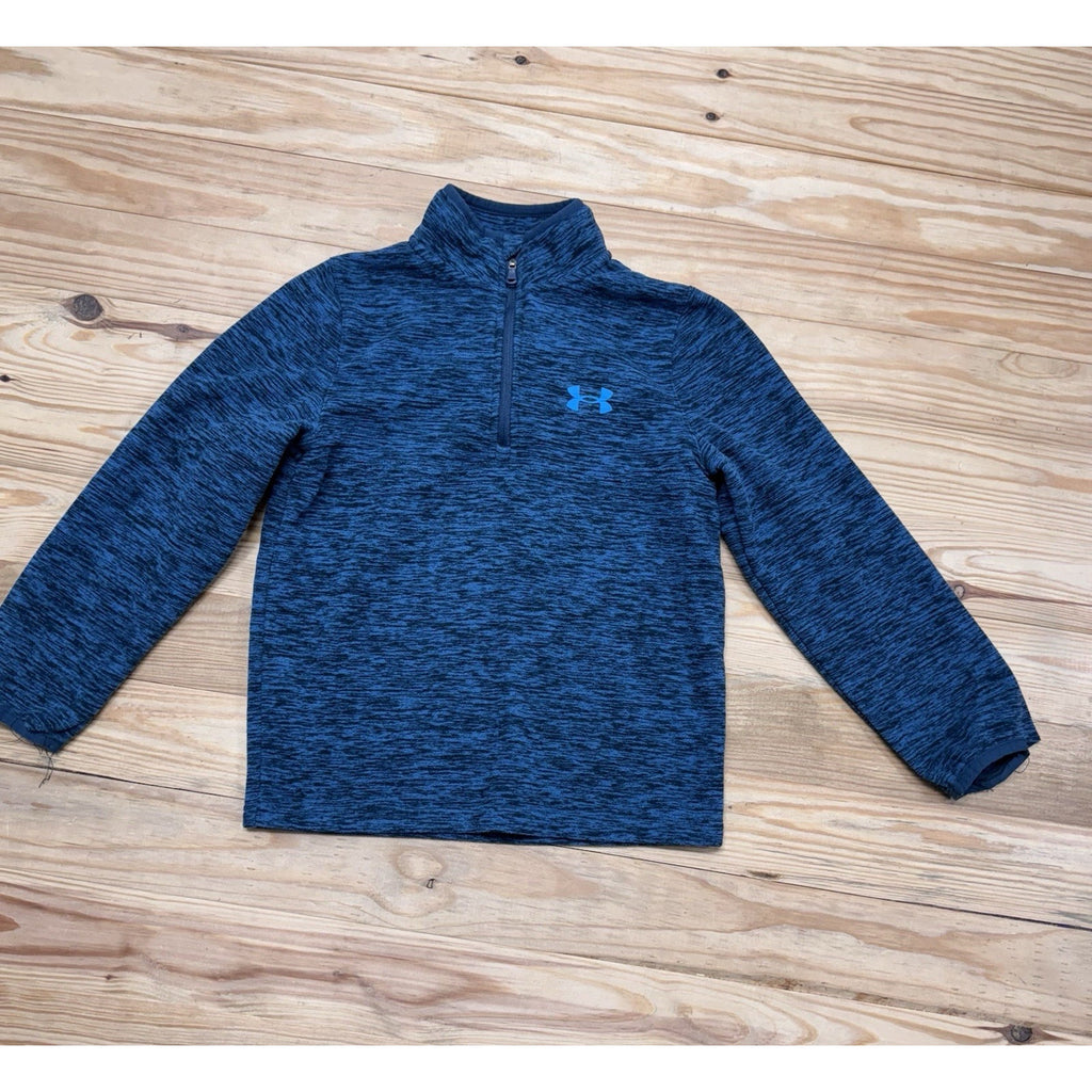 Under Armour Boys 1/4 Zip Pullover Fleece- Size YS- Varsity Blue Twist