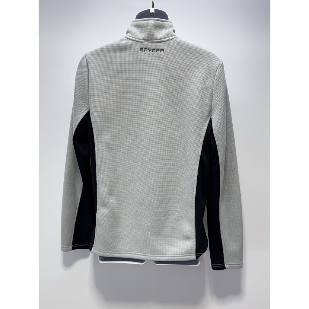 Spyder Jacket Adult S White Hiking Logo Outdoors Sweater Textured Coat Mens
