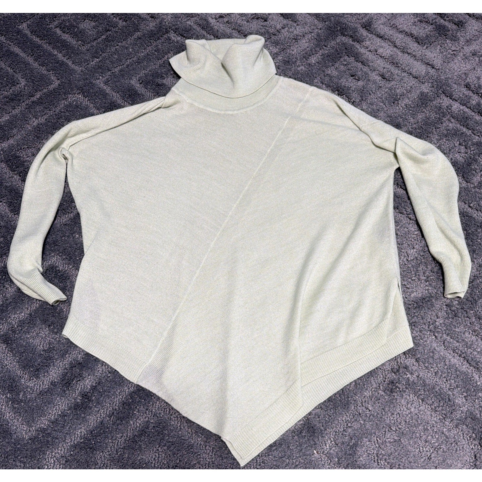 Vintage Lisa International 100% Acrylic Oversized Turtleneck Sweater Green M