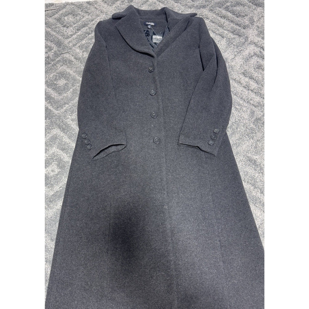 Chadwick’s Women’s Wool Blend Overcoat Charcoal Dark Gray Size 8 New