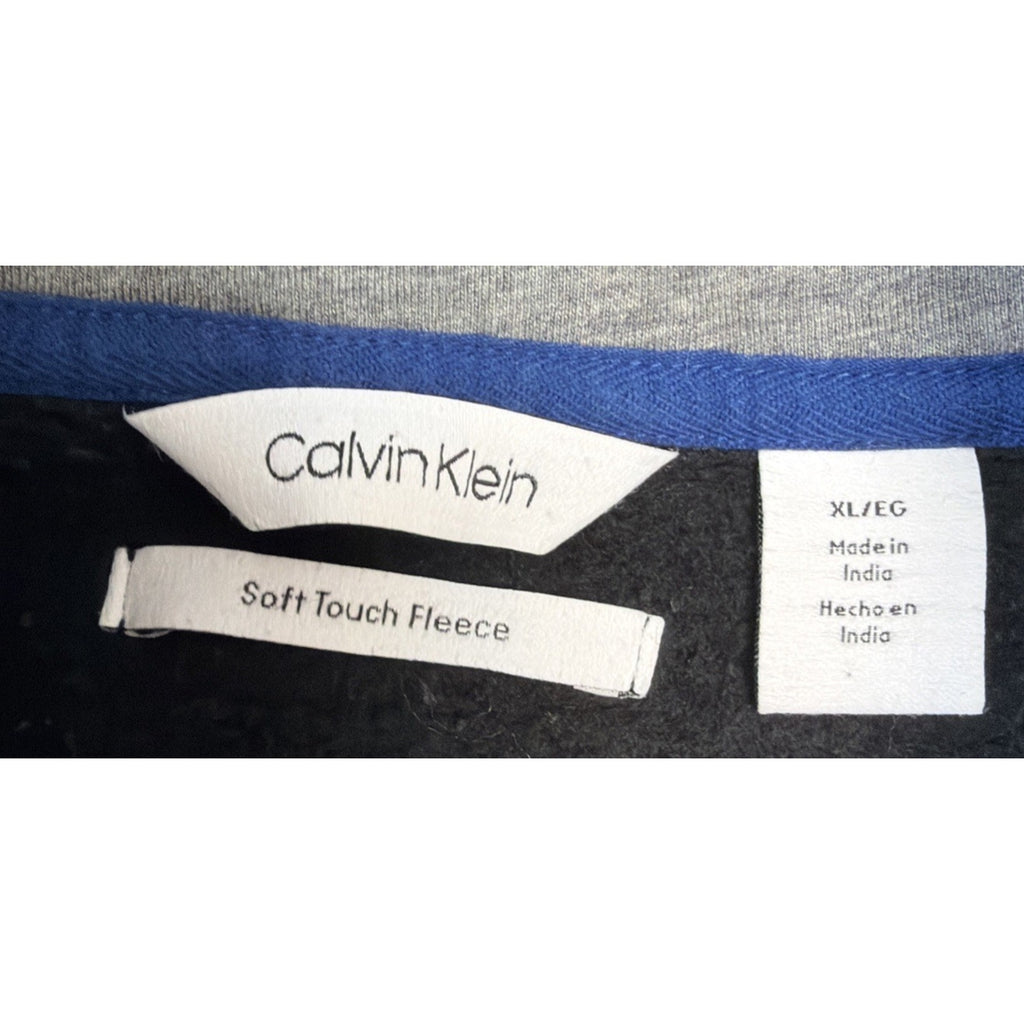 Calvin Klein Men's Black Full Zip Soft Fleece Jacket/Sweatshirt Sport Size XL