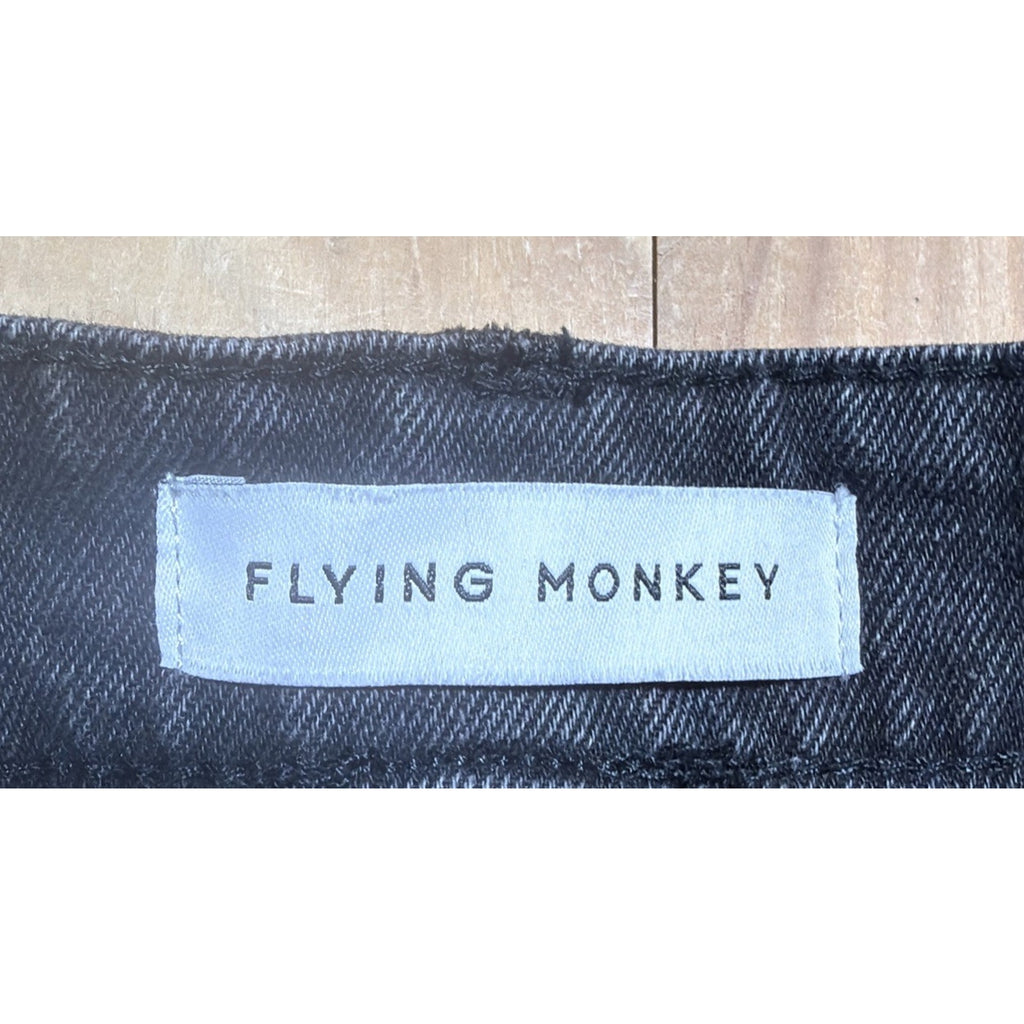 Flying Monkey Black Label Hgh Rise Straight Jeans Womens Size 25 Distressed
