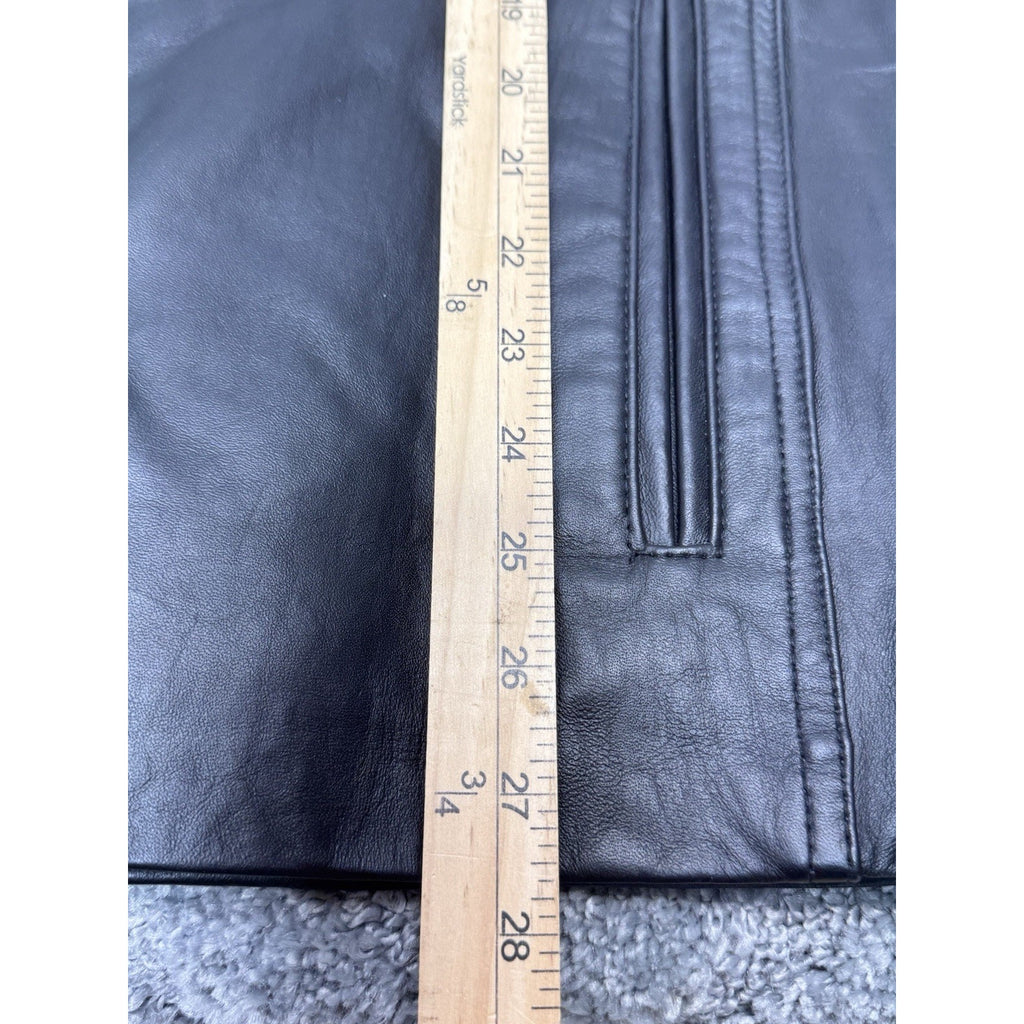 Excelled Black Leather Bomber Jacket Lamb Men’s Size X-Large 0287RM New