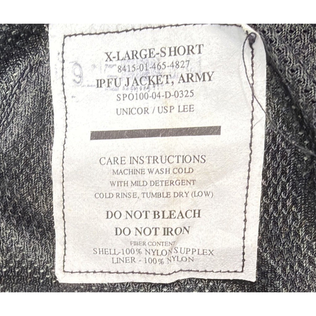 US ARMY IPFU PT Full Zip Jacket Uniform Digital Reflective Nylon Size XL Short