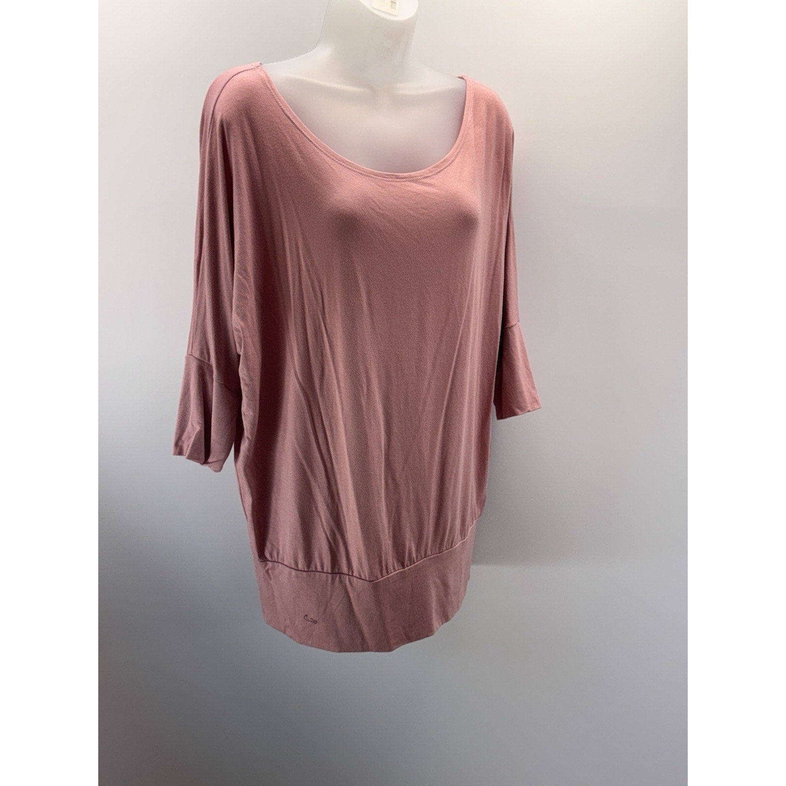 Simlu Peachy Pink 3/4 Sleeve Blouse Rayon Stretch Rayon Women’s Size M