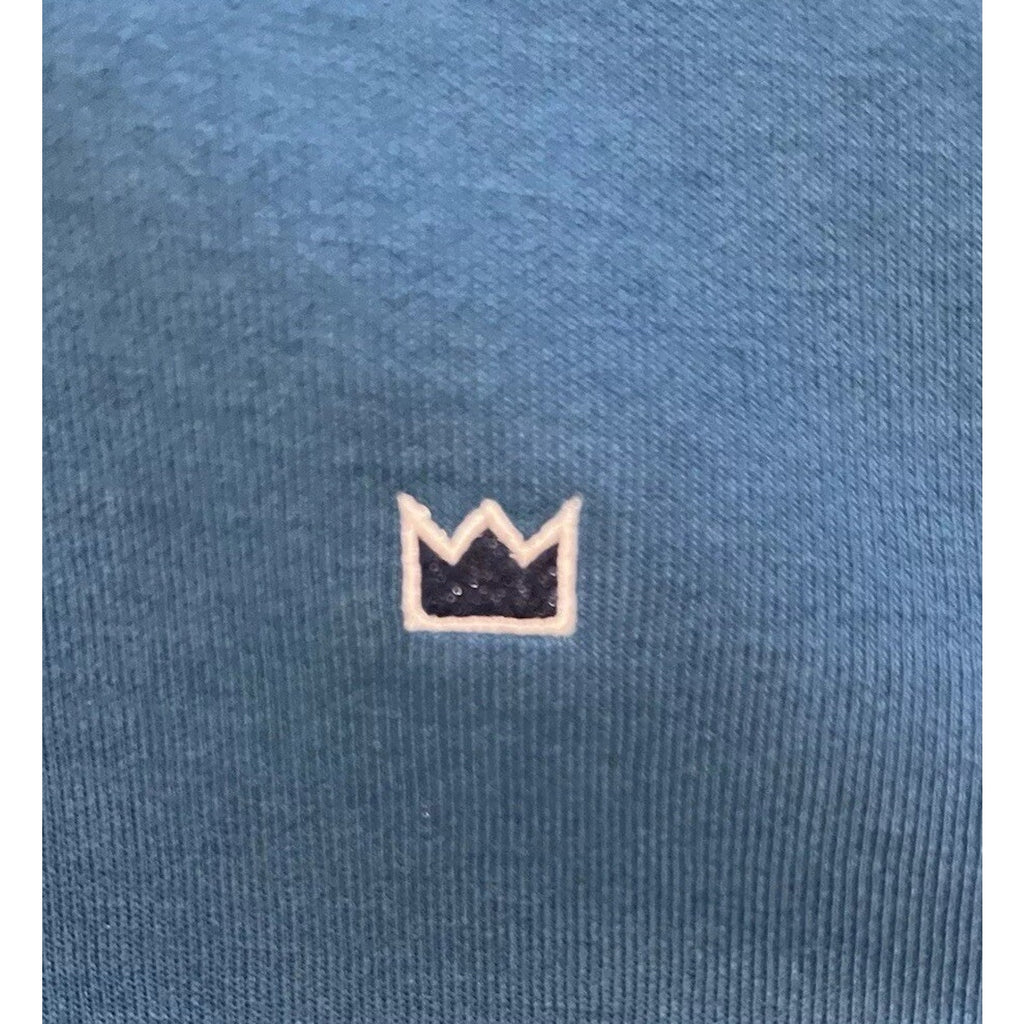 NWT CROWN & IVY Size L NEW Men's Slavic Turq High Neck 1/4 Zip Pullover Sweater