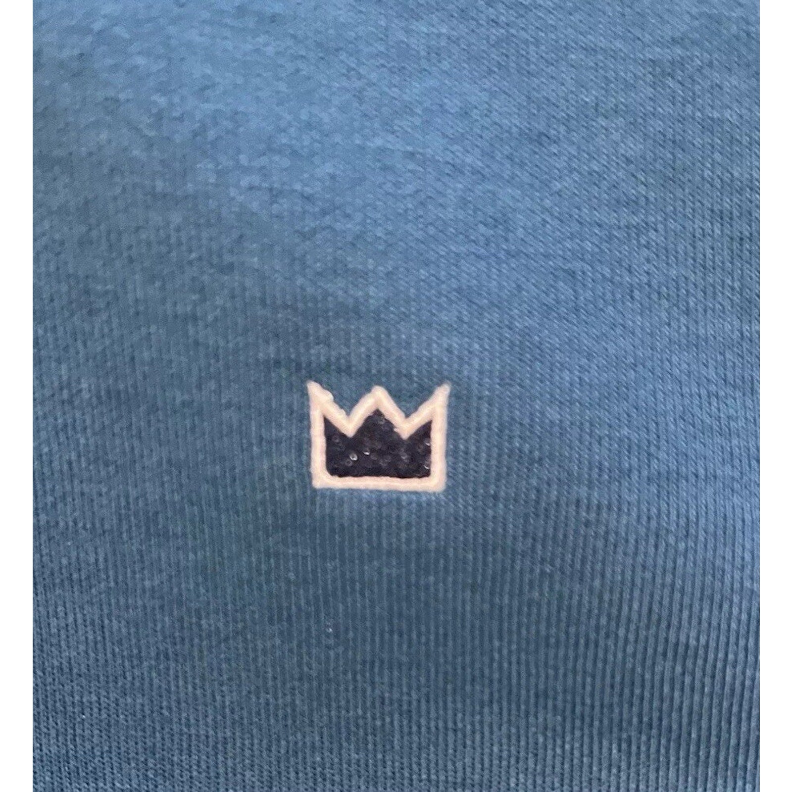 NWT CROWN & IVY Size L NEW Men's Slavic Turq High Neck 1/4 Zip Pullover Sweater