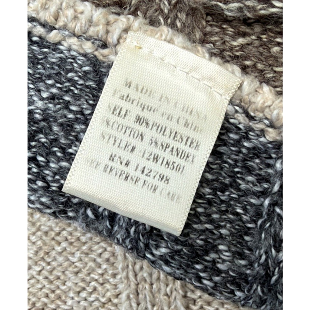 LOVERICHE Women's Patchwork Western Sweater with Fringe Size S/M Taupe,Gray